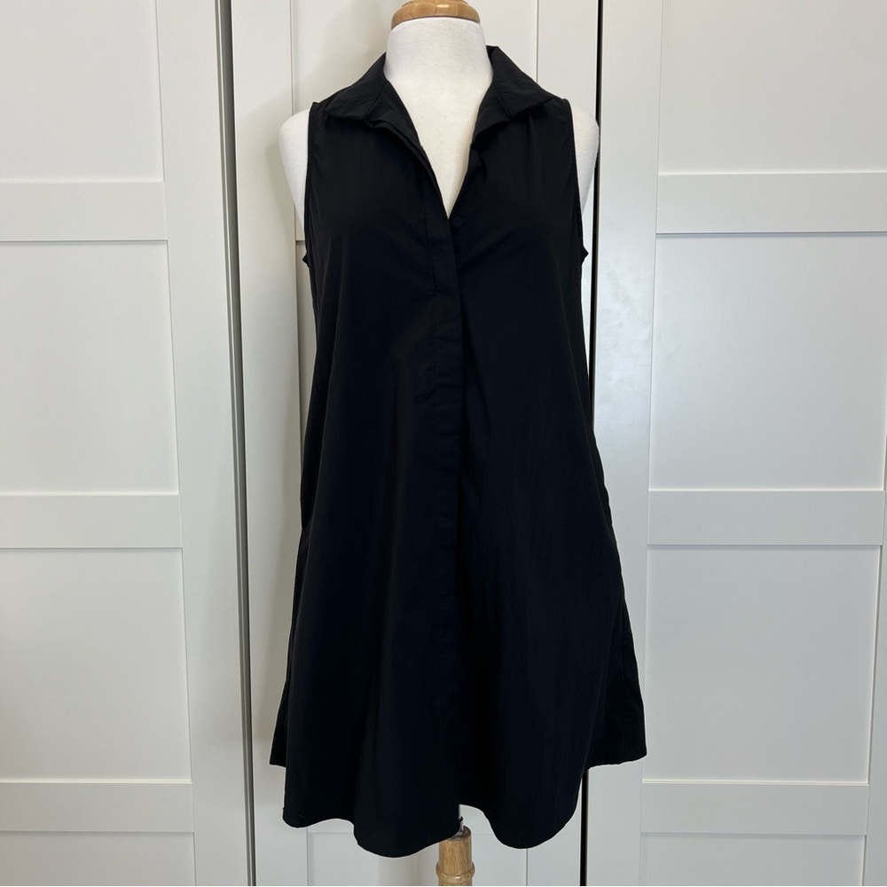 Tuckernuck Charlie Shirt Dress Shirtdress Sleeveless Black Small